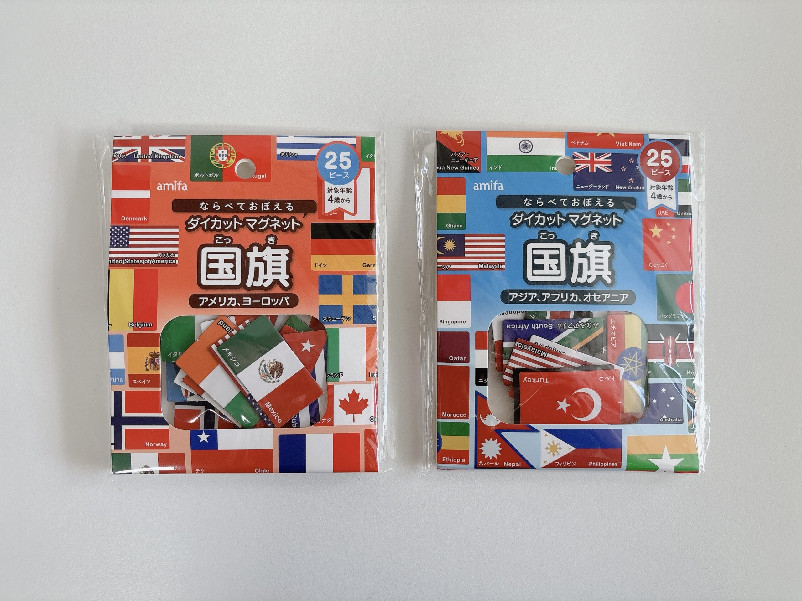 セリアで購入した国旗のマグネット