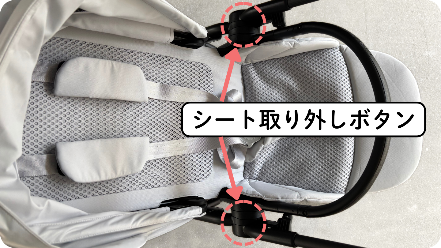 サイベックスメリオカーボンのシート取り出しボタン