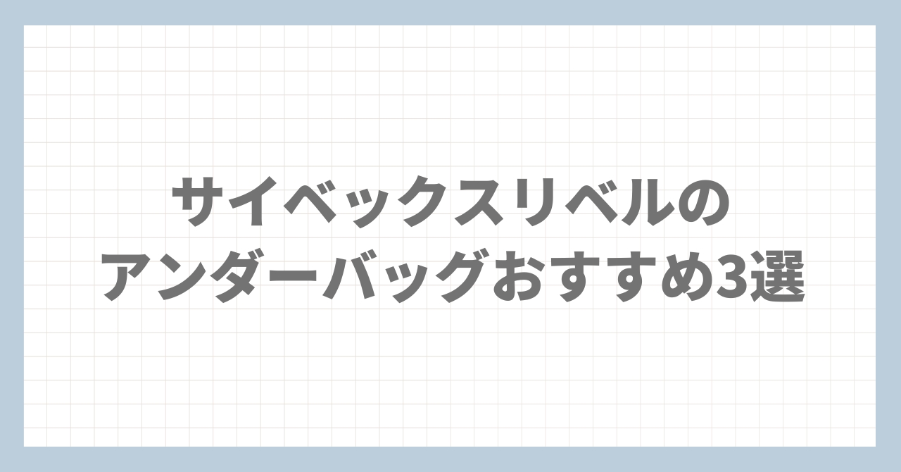 サイベックスリベルのアンダーバッグおすすめ3選