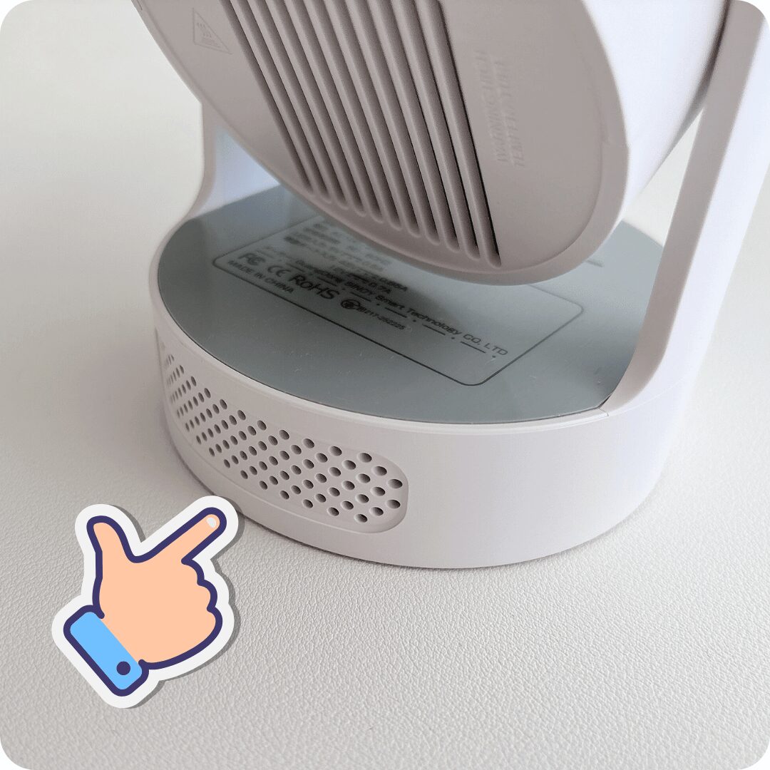 Philoentプロジェクターの内臓スピーカー（後ろ）