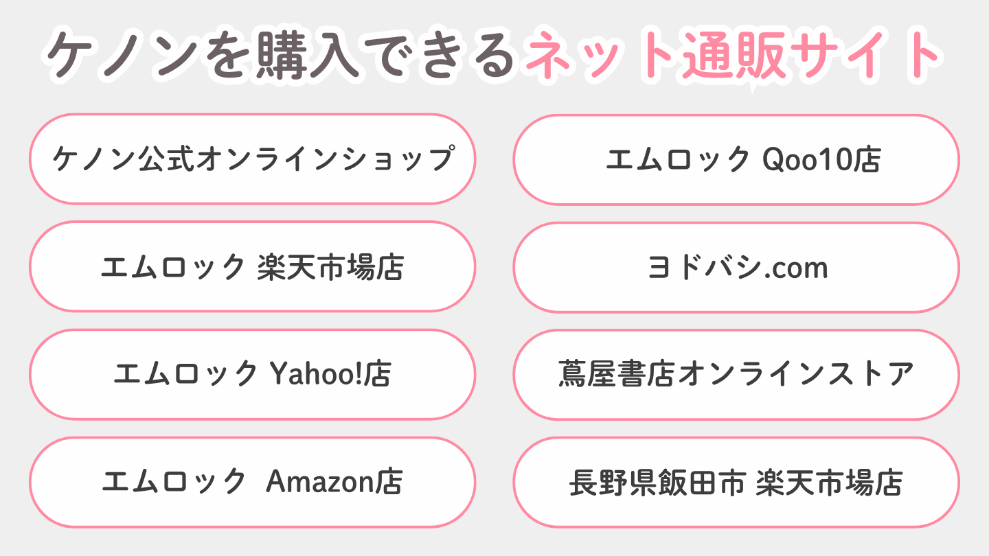 ケノンどこで買える？【ネット通販】