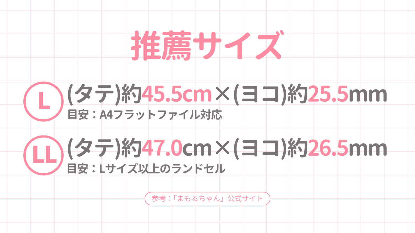 まもるちゃんランドセルカバーの推薦サイズ