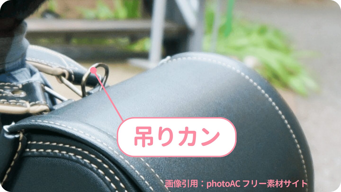 吊りカンにゴムを引っ掛ける